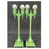 Pair of American Flyer Art Deco Double Art Street Lamps