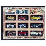 Pedal Power Die-Cast Pedal Car 9 Pack, 1:10 Scale, with Original Box