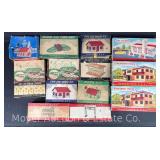 (14) Plasticville Scale Building Sets with Boxes