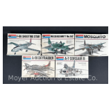 (5) Monogram Plastic Model Plane Kits, 1/48 Scale, with Original Boxes