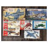 (7) Lindberg Plastic Model Plane Kits, Asst. Scales, with Original Boxes