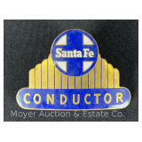 Santa Fe Railroad Conductor Badge, 2.25"h