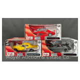 (3) Maisto Custom Shop 1:24 Scale Die-Cast Chevrolet Models, in Original Boxes
