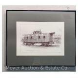 Michael Kopach "Nickel Plate Caboose 1047 at Bellevue" Print, Artist Signed & 75/400, Framed 16"x20"