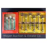 Lionel No. 150 Telegraph Pole Set and No. 76 Set of 3 Boulevard Lamps, with Original Boxes