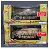 (2) 21st Century Toys 1:18 Scale Plastic Half Track Tank Models, Appear Opened/Incomplete