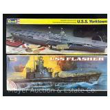 (2) Revell American Battleship Plastic Model Kits, with Original Boxes