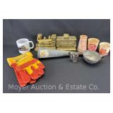 Group of Train and Railroad Related, Bookends, Conrail Gloves, Fog/Signal Horn, Souvenirs, Etc.