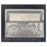 New York Central Mutual Cast Aluminum Paperweight/Paper Clip Holder, 4.25"w