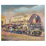 "Iron Giant" by John Schweikhard Oil on Canvas, Artist Signed, Unframed 16"x20"