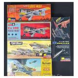 (5) Monogram Plastic Model Plane Kits, Asst. Scales, with Original Boxes