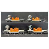 (4) Lionel No. 3620 Rotating Searchlight Cars, 1 with Box