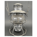 Adlake CUT Railroad Lantern, with Unmarked Clear Globe, 9.5"h