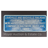 Louisville and Nashville Railroad Equipment Trust Plaque, Steel, 8.5"x22"
