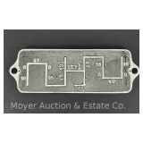 Cast Iron Railroad Brake Cylinder Diagram Plaque, 5.5"x16"