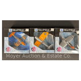 (3) New Ray SkyPilot Die Cast Planes, with Original Boxes