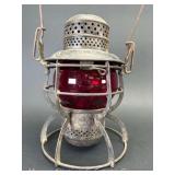 Armspear Manufacturing Co. "1925" L&WRR Railroad Lantern, with Red Unmarked Globe, 9"h