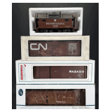 (4) Asst. Freight Cars, with Original Boxes
