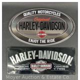(2) Harley-Davidson Tin Signs, 18"w