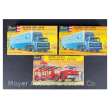 (2) Revell Global Van Lines and (1) Ford Auto Transport Truck Kits, in Original Boxes