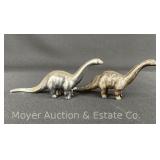 Vintage Lead Brontosaurus Dinosaur Figures/Paperweights, Possibly Sinclair, 6"w