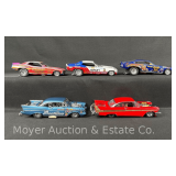 (5) Die-Cast Drag Car Models, in Orignal Foam