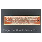 Southern Railway Equipment Trust Plaque, Aluminum, 4.5"x17.5"