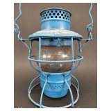 Adams & Westlake B&ORR Railroad Lantern with Etched B&O Clear Globe (Painted), 9"h, Missing Burner