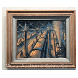 "Afternoon Shadows" by John Schweikhard Oil on Board, Artist Signed, Framed 16"x19"