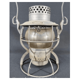 Dietz N.Y.C.S Railroad Lantern, with Clear Unmarked Glass Globe, 9"h
