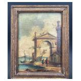 M. Calzolari Oil on Board, Artist Signed, Framed 11"x8.5"