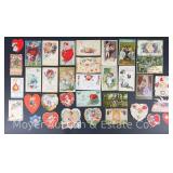Group of Vintage Valentines Day Postcards and Cards