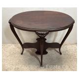 Oval Side Table with Carved Gargoyle Detailing, 32"x21"x30.5"h Overall