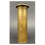 Brass Trench Art Shell Vase, 5.5"h