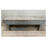 Bucket Bench, Weathered Paint, 53"w