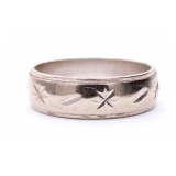 14k White Gold Wedding Band, Size 7.5, 3.2dwt.