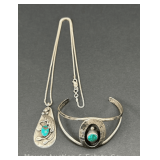 Ethel Love Sterling Silver Necklace and Bracelet, 1.02tr.oz.