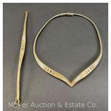 Sterling Silver Bracelet and Necklace, 1.05tr.oz.