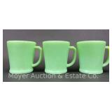 (3) Fire King Jadeite Mugs