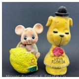(2) Vintage Souvenir Bobblehead/Coin Bank, 6.5"-8.5"h