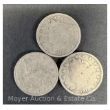 (3) V Nickels, 1908 and 1910