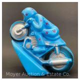 Motorcycle Blow Mold Coin Bank, 10"h