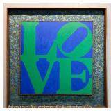 Painting "LOVE" on Canvas, Framed 34"x34" Overall