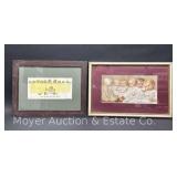Group of Early Framed Advertising, 12.5"x16" and 12"x18"