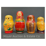 (4) Wood Russian Nesting Dolls, 5"-7"h