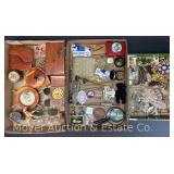 Group of Trinkets, Wood Boxes, Jewelry, Collectibles, Etc.