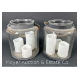 (2) Lanterns with Electric Candles, 10"h