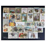 (25) Vintage Thanksgiving and Halloween Postcard
