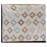 Antique Greek Cross (Cross & Square) Album Quilt, See Photo of Paper Tag for Details, 87"x73"