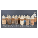 (12) Apothecary Bottles, Most with Paper Labels, 6"-8.5"h